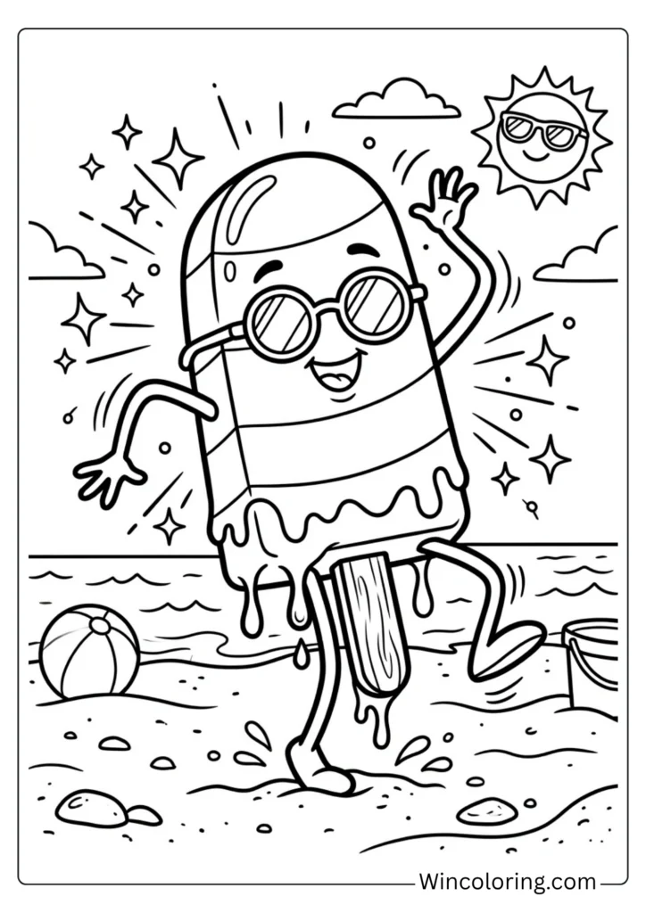 Popsicle Character Coloring Page