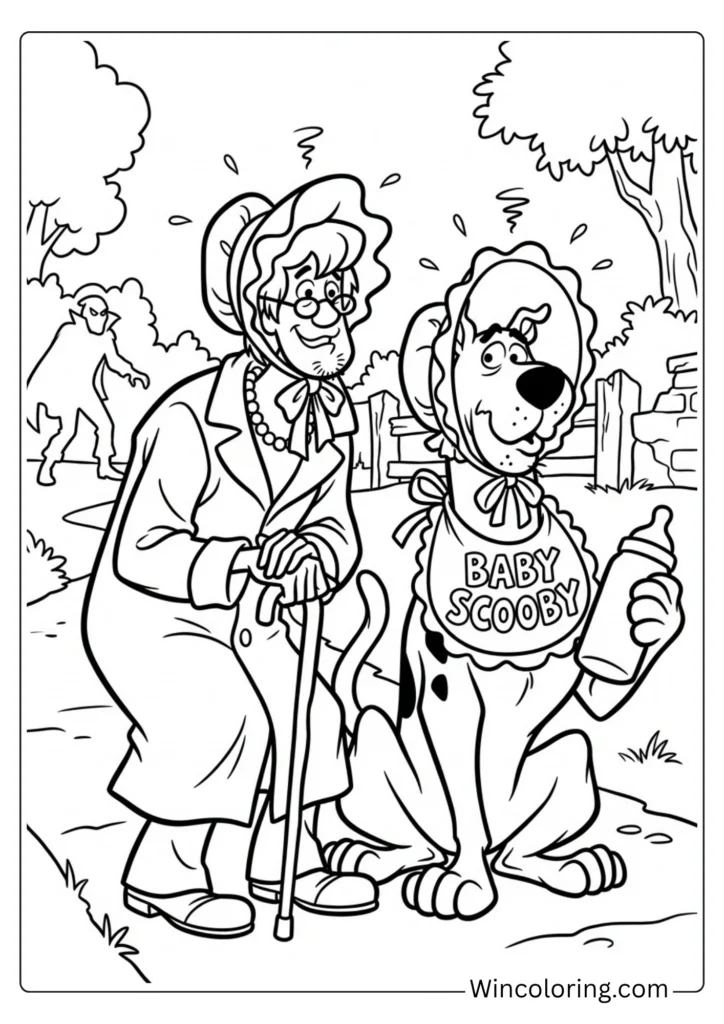 Scooby Doo Shaggy disguise costume coloring page printable
