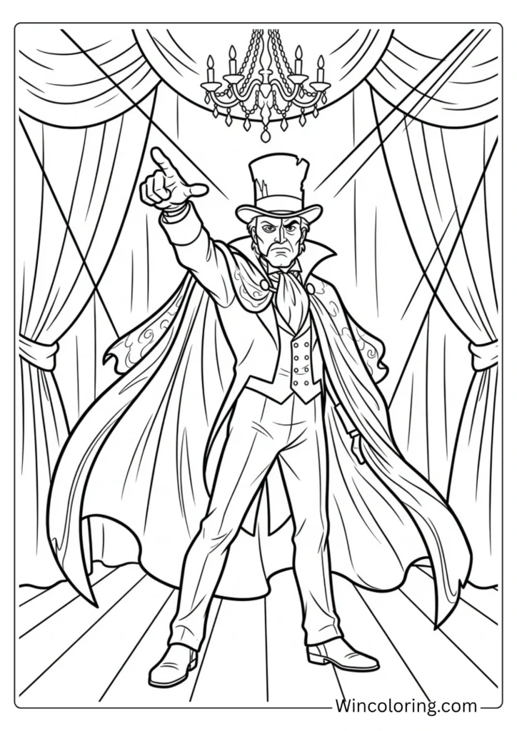 Scooby Doo phantom coloring page opera mask printable