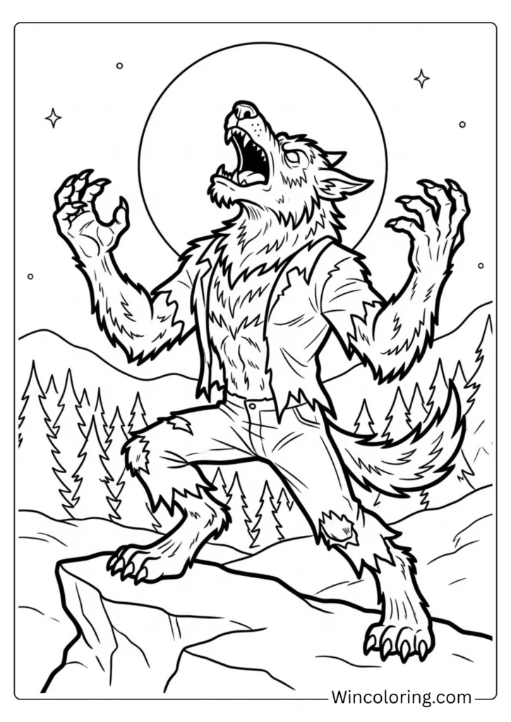 Scooby Doo werewolf coloring page monster printable kids
