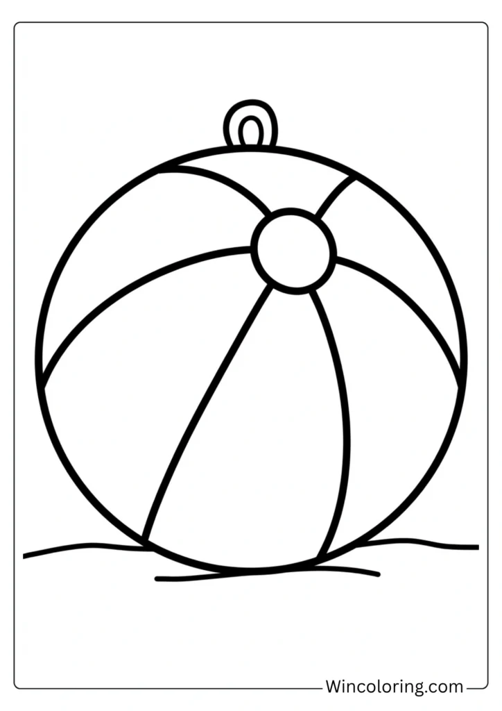 Simple beach coloring page toddler easy printable
