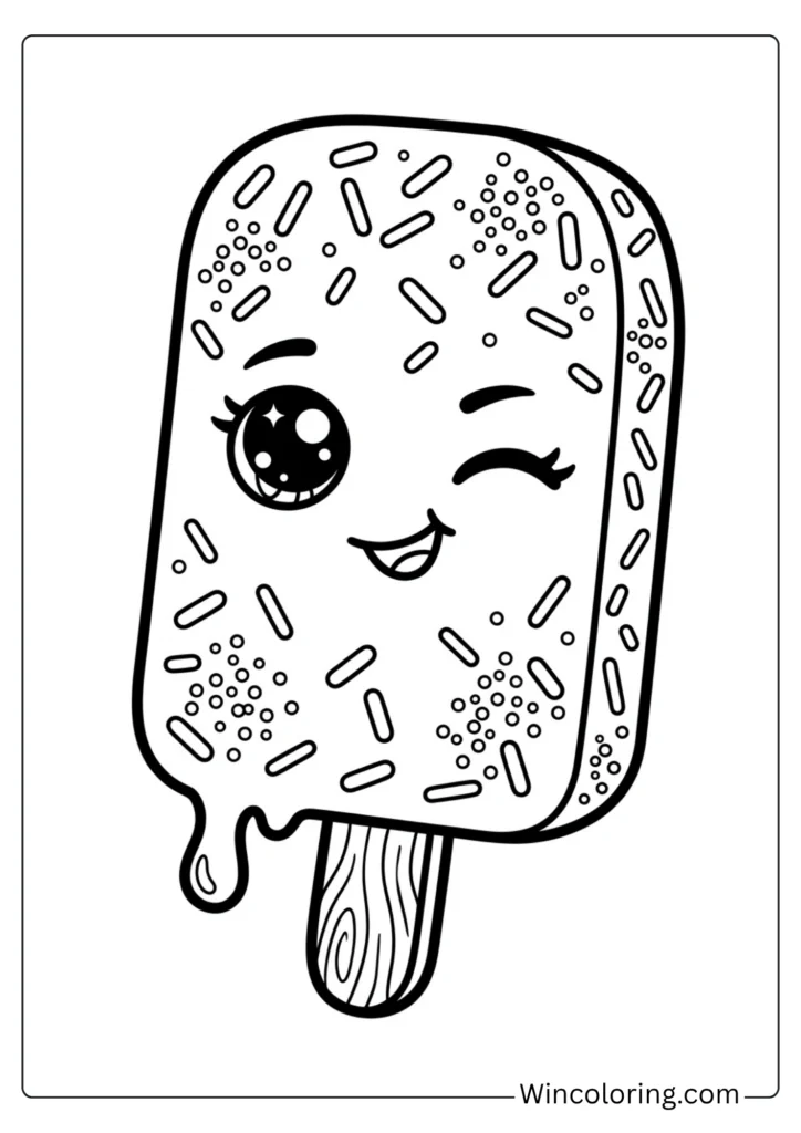 Sprinkle popsicle coloring page kawaii fun printable