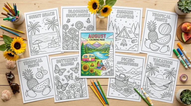 August coloring pages