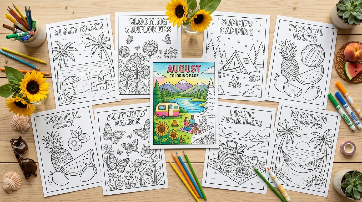 August coloring pages
