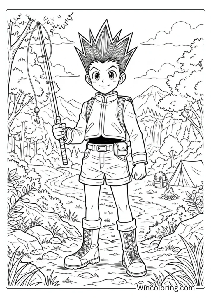 Gon Freecss coloring page Hunter x Hunter printable anime