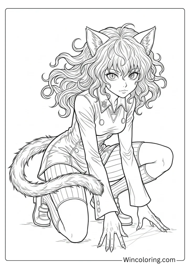 Neferpitou coloring page HxH Chimera Ant printable anime